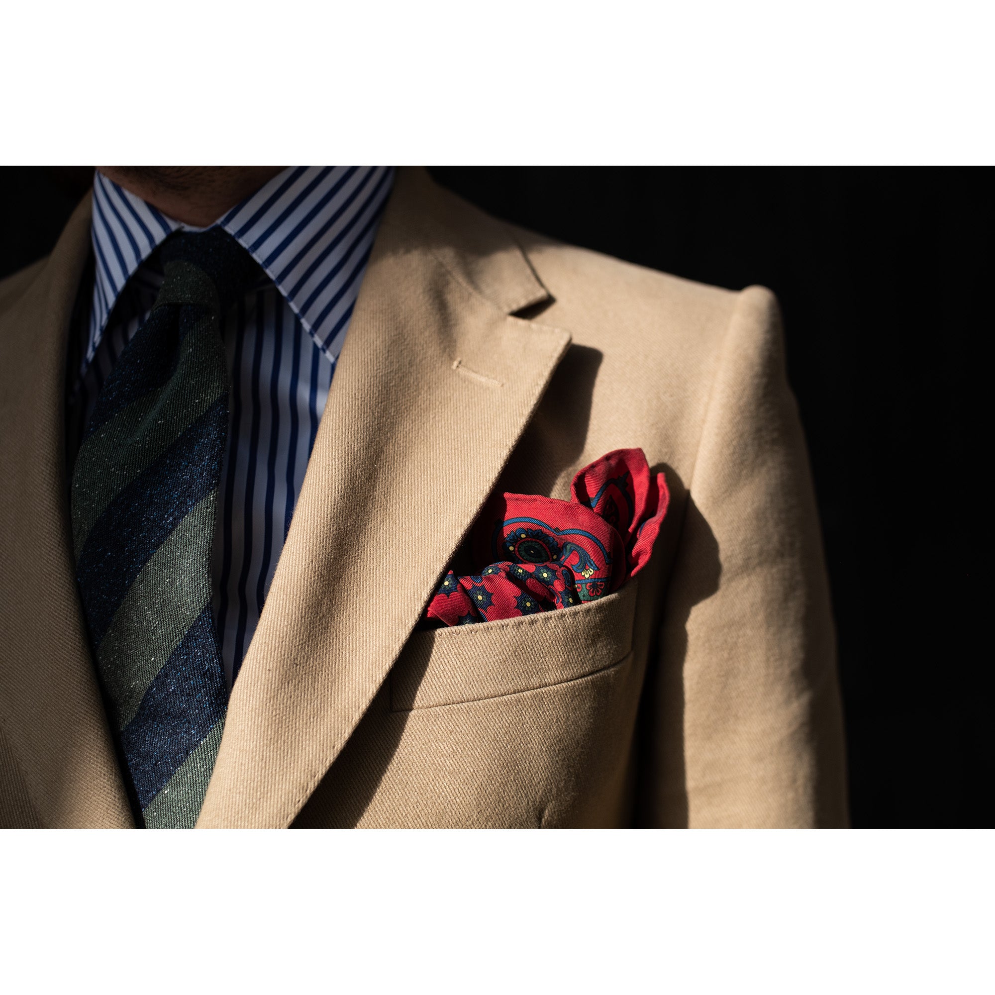 Pocket Square - Red Paisley